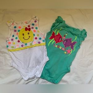Garanimals 3-6 months onesies - fish and smilie faces